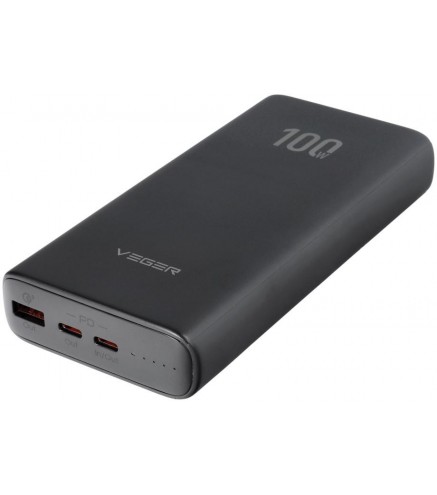 Powerbank Veger 20000 mAh 100 W PD QC 3.0 USB-A 2x USB-C czarny