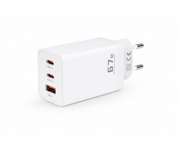 Ładowarka sieciowa Voltage GaN Charger 67W PD 3.0 QC 3.0 USB-A 2x USB-C biała