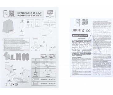 Zestaw BFT DEIMOS ULTRA BT B400 EE KIT do 400kg bram przesuwnych