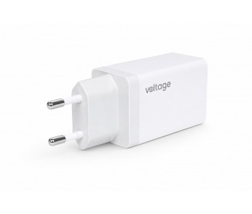 Ładowarka sieciowa Voltage GaN Charger 67W PD 3.0 QC 3.0 USB-A 2x USB-C biała