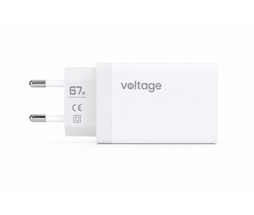Ładowarka sieciowa Voltage GaN Charger 67W PD 3.0 QC 3.0 USB-A 2x USB-C biała