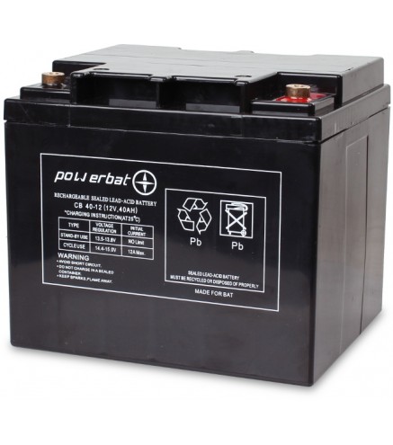 Akumulator PowerBat AGM 12V 40Ah | Alarmista.pl