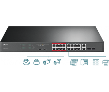 SWITCH TP-LINK TL-SL1218MP 18-portowy PoE | Alarmista.pl