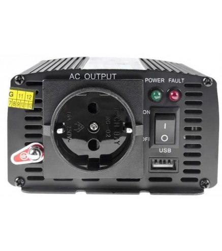 PRZETWORNICA NAPIĘCIA INWERTER Green Cell 12V / 230V 300W/600W MODYFIKOWANA SINUSOIDA INV01DE
