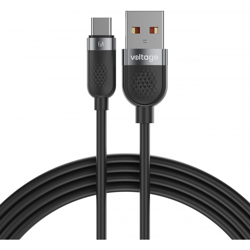 Kabel USB-A / USB-C Voltage Silicone 66W PD 100cm czarny