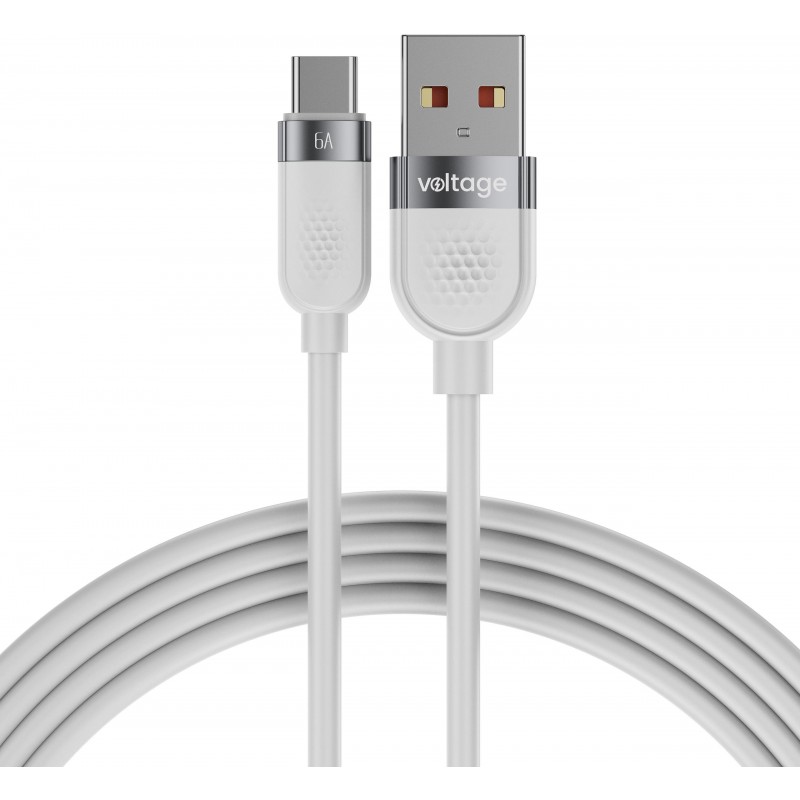 Kabel USB-A / USB-C Voltage Silicone 66W PD 100cm biały