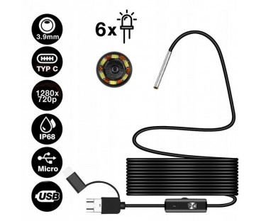 Kamera inspekcyjna AN97-3.9MM HD Android USB-C | Alarmista.pl