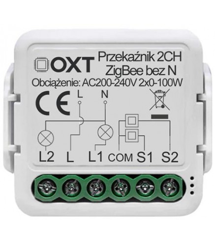 Moduł OXT mini 2 obwody ZigBee Tuya