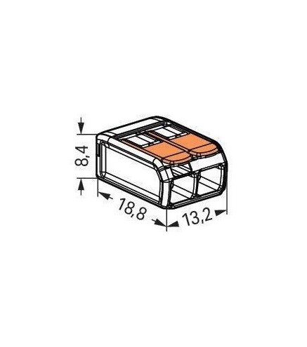 Szybkozłączka uniwersalna LINKA/DRUT 2x 0,2-4mm2 WAGO 221-412 (Paczka 100szt.)