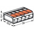 Szybkozłączka uniwersalna LINKA/DRUT 5x 0,2-4mm2 WAGO 221-415 (Paczka 25szt.)