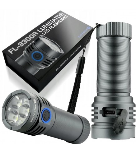 Latarka ręczna 3x Osram P9 10W LED everActive FL-3300R Luminator 3300 lumenów IPX4