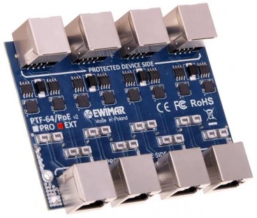 4-kanałowy moduł ogranicznika przepięć EWIMAR PTF-64-EXT/PoE | Alarmista.pl