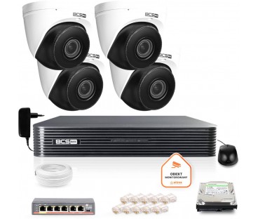 Zestaw monitoringu IP BCS Basic 4x Kamera BCS-B-EIP45VSR3 | Alarmista.pl