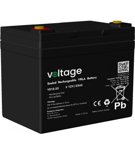 Akumulator AGM Voltage 12V 33Ah VE12-33 (Żywotność 6-9 lat)