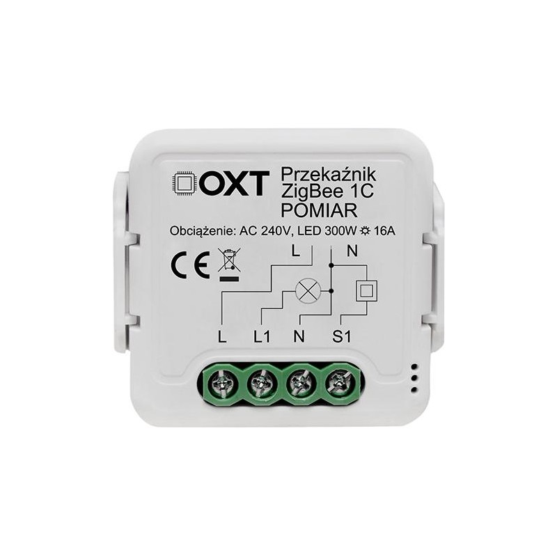 Moduł OXT przekaźnik 1 obw. pomiar 16A ZigBee TUYA