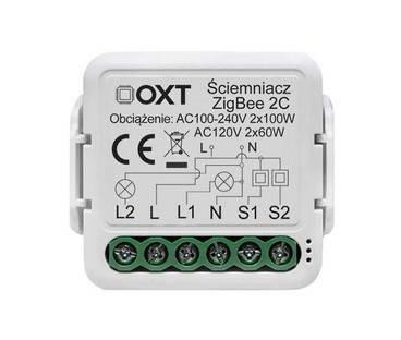 Moduł OXT mini ściemniacz 2 obwody ZigBee TUYA