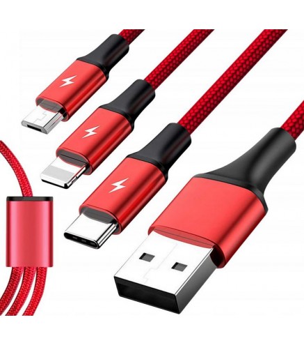 Unitek 3-in-1 USB Kabel ładujący C4049RD