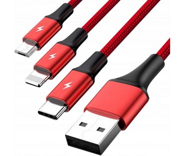 Unitek 3-in-1 USB Kabel ładujący C4049RD | Alarmista.pl