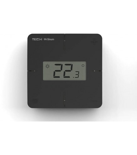 Przewodowy regulator pokojowy sinum czarny R-S1 Tech | Alarmista.pl