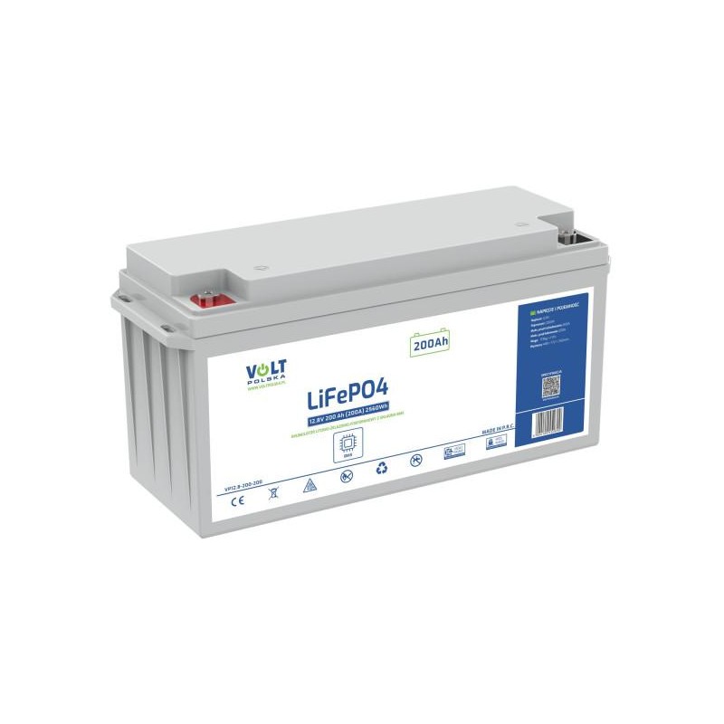 AKUMULATOR VOLT POLSKA LITOWO-ŻELAZOWO-FOSFORANOWY LiFePO4 12V 200Ah 200A