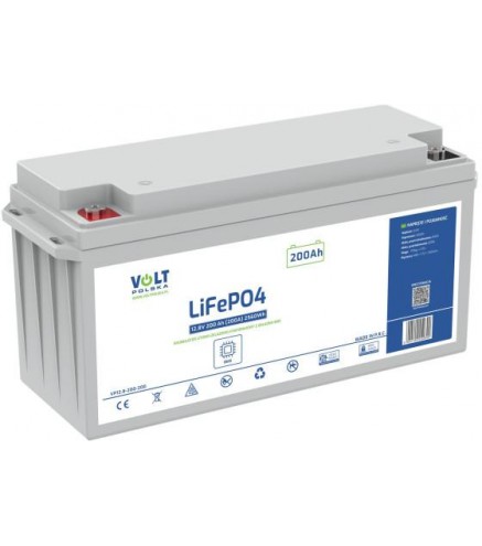 AKUMULATOR VOLT POLSKA LITOWO-ŻELAZOWO-FOSFORANOWY LiFePO4 12V 200Ah 200A