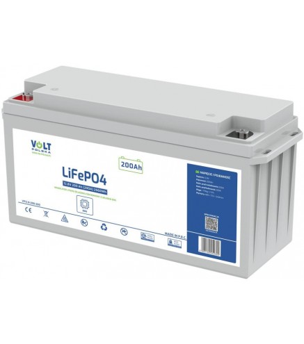 AKUMULATOR VOLT POLSKA LITOWO-ŻELAZOWO-FOSFORANOWY LiFePO4 12V 200Ah 200A