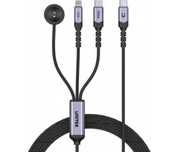 Kabel 3 w 1 Unitek 2.0 USB-C + Lightning + Apple Watch | Alarmista.pl