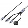 Kabel 3 w 1 Unitek 2.0 USB-C + Lightning + Apple Watch PD 100W 480 Mbps 1,2 m