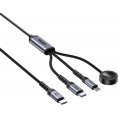 Kabel 3 w 1 Unitek 2.0 USB-C + Lightning + Apple Watch PD 100W 480 Mbps 1,2 m