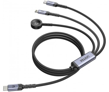 Kabel 3 w 1 Unitek 2.0 USB-C + Lightning + Apple Watch PD 100W 480 Mbps 1,2 m