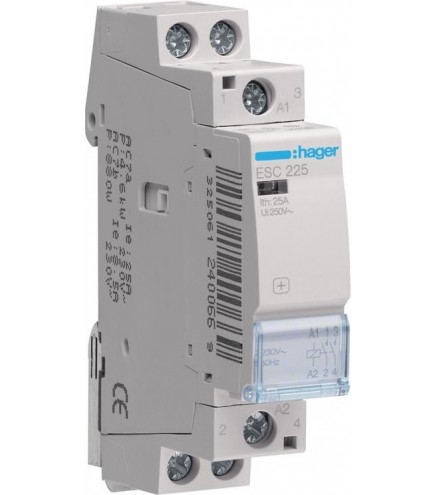 Stycznik 230VAC 2NO 25A AC-7a/b ESC2 Hager ESC225