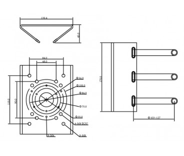 Uchwyt adapter słupowy MT-P150V2 10szt | Alarmista.pl