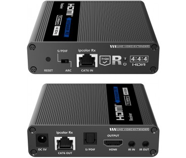 Konwerter HDMI na LAN KASKADA 4K Spacetronik IP SPH-676C - zestaw