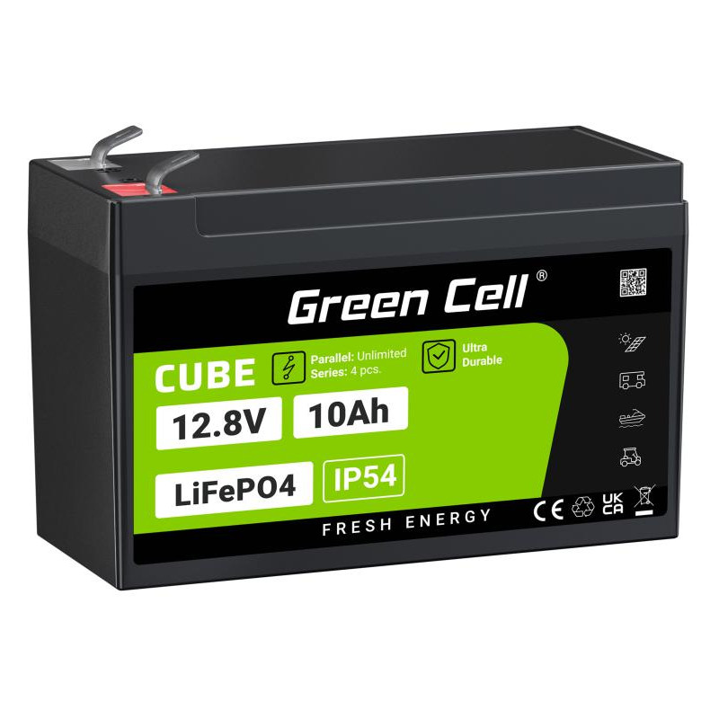 AKUMULATOR LITOWO-ŻELAZOWO-FOSFORANOWY LiFePO4 Green Cell Cube 12.8V 10Ah LFPGC12V10AH