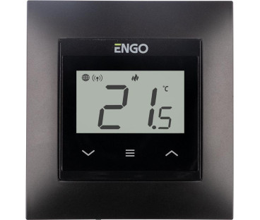 ENGO Controls E55-B - Regulator temperatury do ramki 55x55, 230V, czarny, Internetowy, Wi-Fi