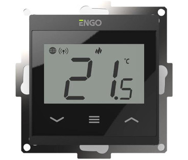 ENGO Controls E55-B - Regulator temperatury do ramki 55x55, 230V, czarny, Internetowy, Wi-Fi