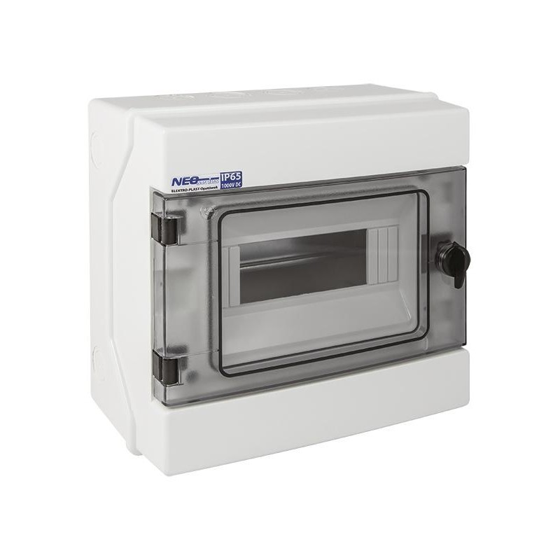 Rozdzielnica hermetyczna modułowa (500V AC, 1000V DC) 1x8 natynkowa (N+PE) IP65 RH-8 ELEKTRO-PLAST OPATÓWEK