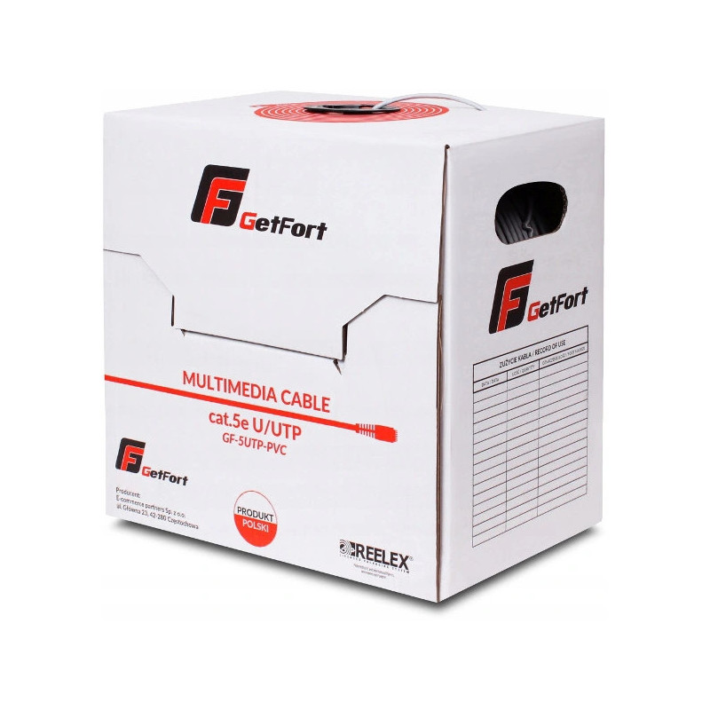 KABEL SKRĘTKA GETFORT PREMIUM CAT.5E U/UTP PVC 305m