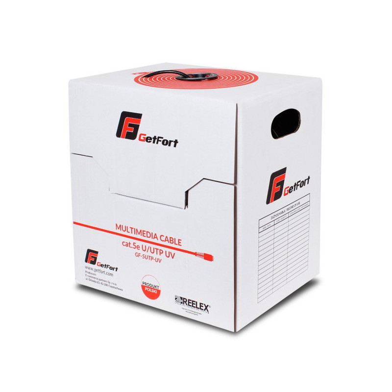 KABEL SKRĘTKA GETFORT PREMIUM CAT.5E U/UTP UV SUCHY 305m