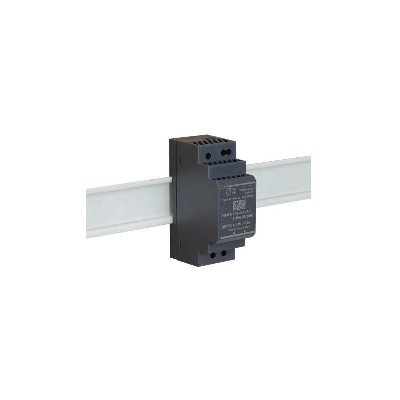 ZASILACZ IMPULSOWY NA SZYNĘ DIN MEAN WELL HDR-30-24 24V/30W/1.5A