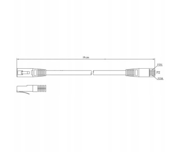 PATCHCORD SKRĘTKA GETFORT CAT.5E UTP 0,25m czerwony