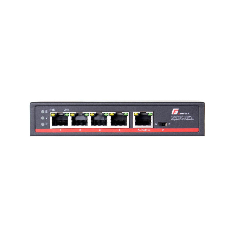 SWITCH POE GETFORT 4GE+1GE 90W (POE-IN)