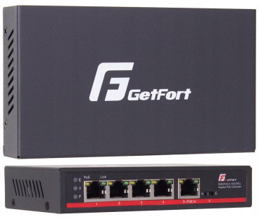 SWITCH POE GETFORT 4GE+1GE 90W (POE-IN)