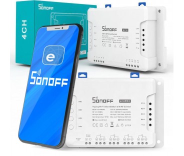 SONOFF sterownik 4-kanałowy 10A NO/NC/Beznapięciowy WiFi 4CHPROR3