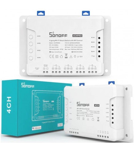 SONOFF sterownik 4-kanałowy 10A NO/NC/Beznapięciowy WiFi 4CHPROR3