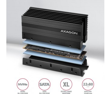 Radiator Axagon do dysków M.2 SSD CLR-M2XL chłodnica aliminiowa