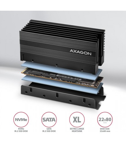 Radiator Axagon do dysków M.2 SSD CLR-M2XL chłodnica aliminiowa