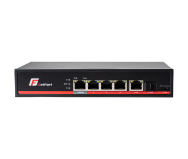 SWITCH POE GETFORT 4+1+SFP Gigabit Ethernet 65W