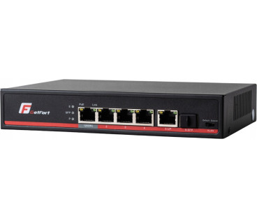 SWITCH POE GETFORT 4+1+SFP Gigabit Ethernet 65W