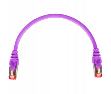 PATCHCORD SKRĘTKA GETFORT CAT.6A S/FTP LSOH 0,25m fioletowy